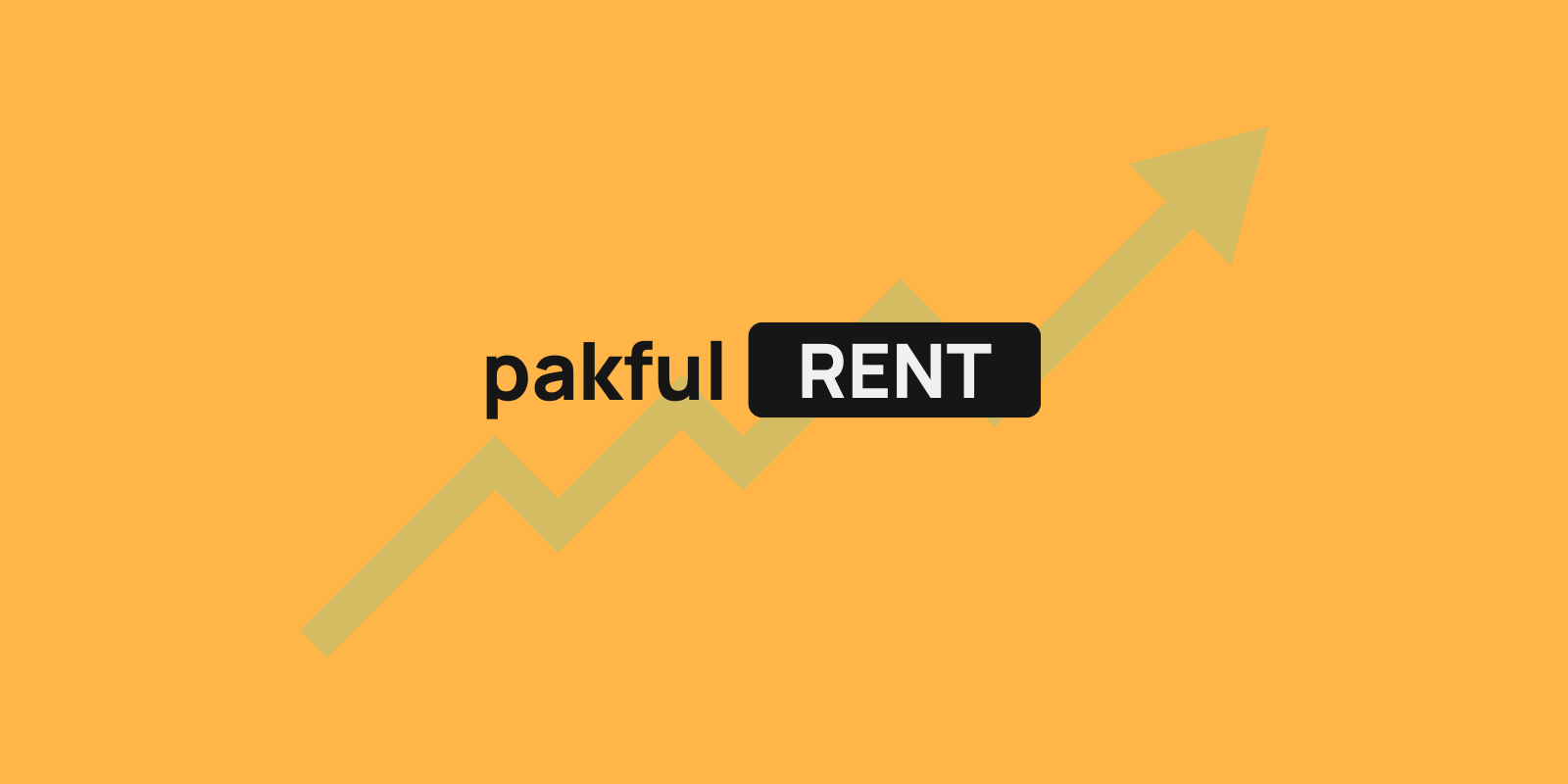 Growth graph with Pakful RENT logo on orange background