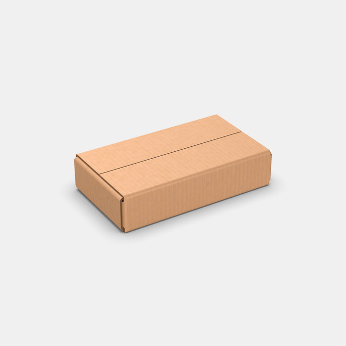 DPD XS50% parcel locker box 300×170×70 mm – closed cardboard box on white background