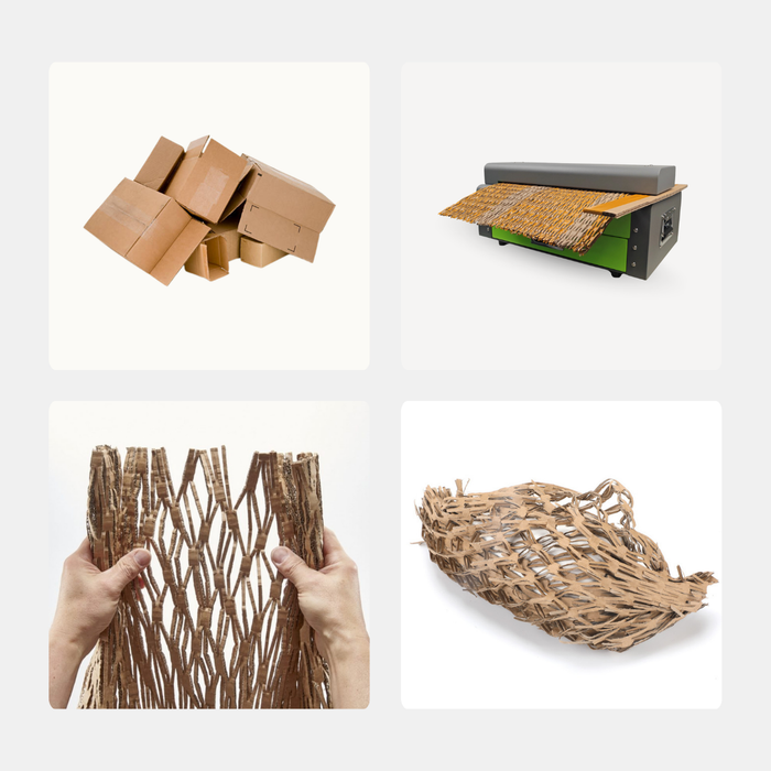 Honeycomb cardboard padding produced by X71 tabletop shredder for eco packaging