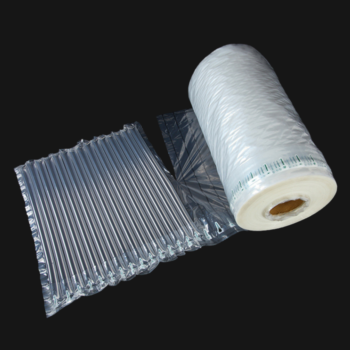 Folded air column sheet for protective cushioning of fragile items in transport