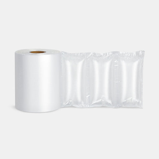 Air pillows roll 200 × 100 mm with inflated cushion film, 500 meters long