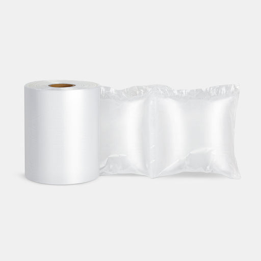 Air pillows roll 200 × 200 mm with inflated cushions, 500 meters long