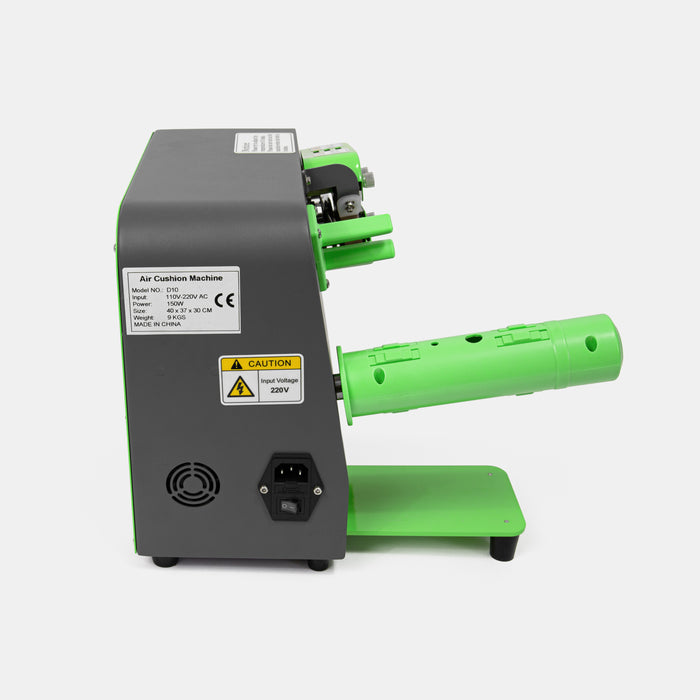Back view of D10 air fill machine with plug port and housing details