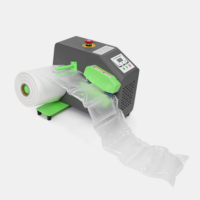 D80 air cushion machine in use, inflating air pillows from film roll