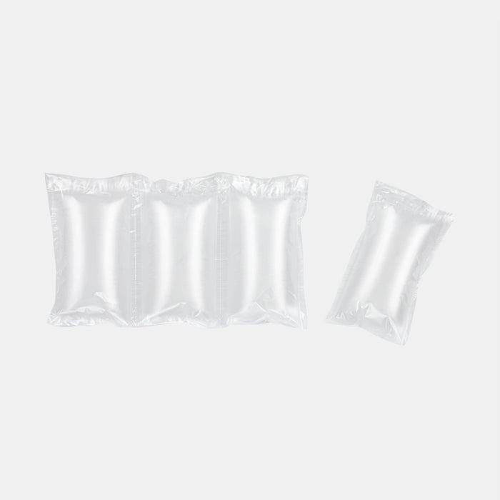 Two side-by-side rows of inflated air pillow film, 200 × 100 mm