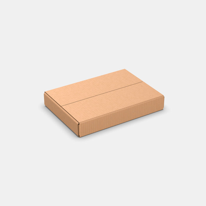 DPD S50% parcel locker box 300×420×70 mm – closed cardboard box on white background