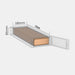 DPD XS parcel cardboard box 600×170×70 mm placed inside a parcel locker compartment with dimensions shown on white background