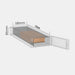 DPD XS50% parcel locker box 300×170×70 mm placed inside parcel locker compartment with dimensions labeled
