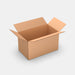 Omniva L100% parcel locker box 630×370×380 mm – open cardboard box on white background