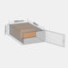 Omniva M50% parcel locker box 320×370×180 mm placed inside parcel locker compartment with dimensions labeled