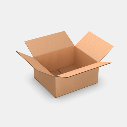 Omniva M50% parcel locker box 320×370×180 mm – open cardboard box on white background