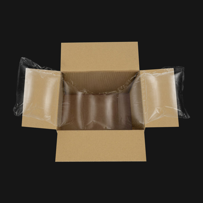 PA nylon air pillows 200×150 mm used as void fill inside cardboard box