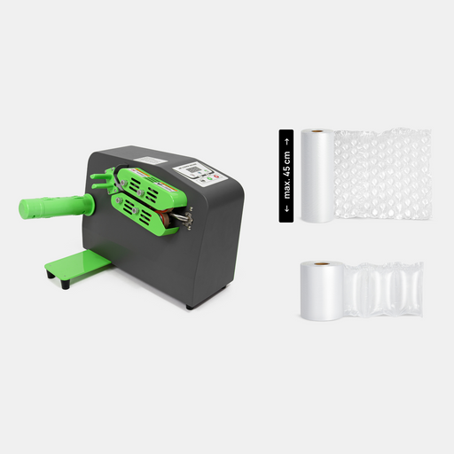 Pakful D10 air cushion machine with bubble film and air pillow film rolls