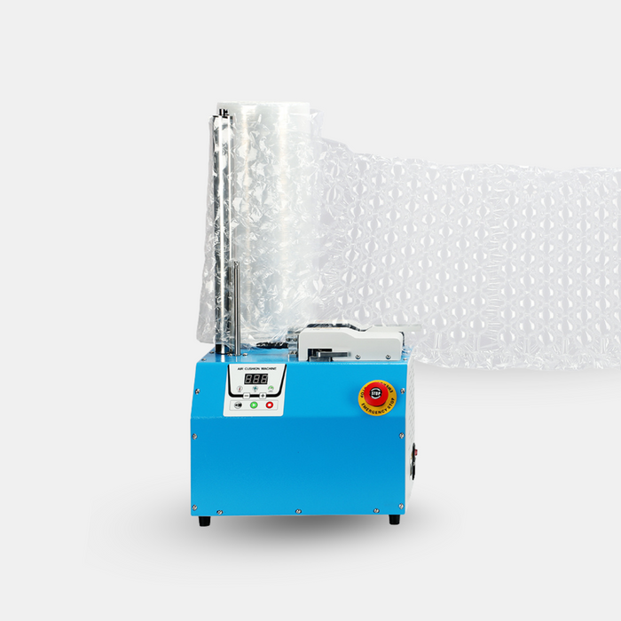 Pakful T70S air cushion machine producing inflated bubble film
