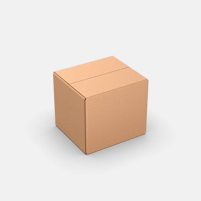 PAKFUL Universal XL 25% parcel box 300×340×300 mm – closed cardboard box on white background