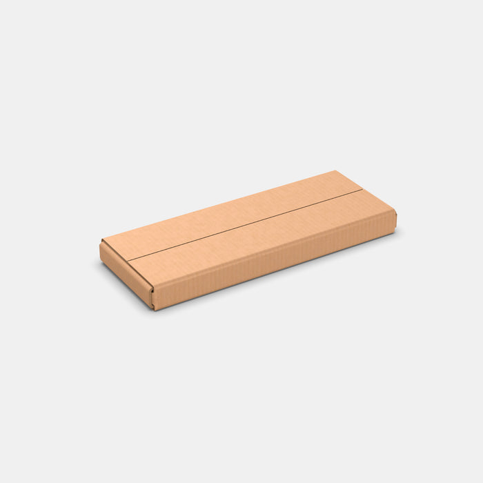PAKFUL Universal XS 100% parcel box 410×155×40 mm – closed cardboard box on white background