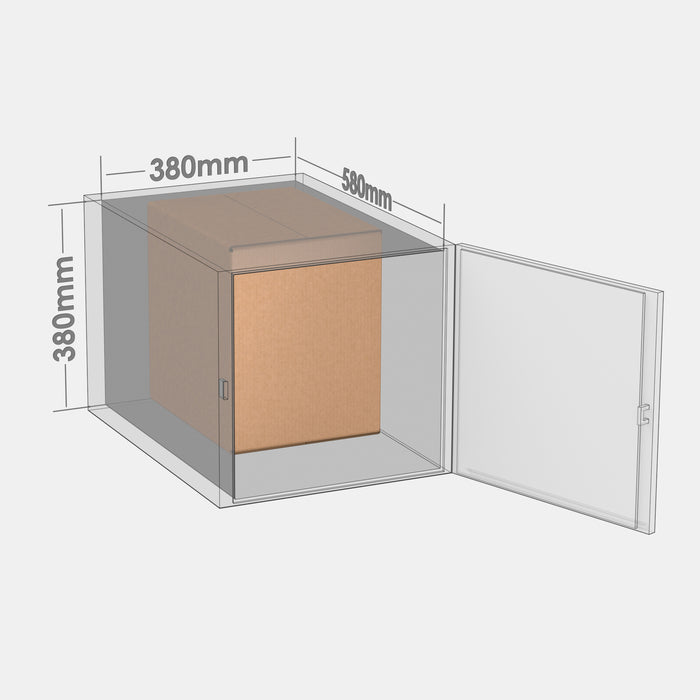 PASTS L 50% parcel locker box 290×370×370 mm – cardboard box placed in L-size parcel locker compartment