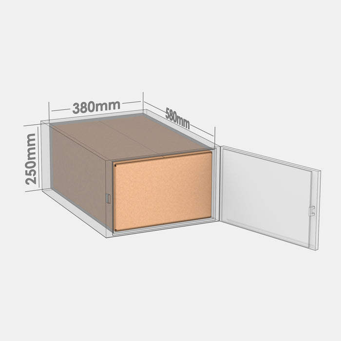 PASTS M 100% parcel locker box 570×370×240 mm – cardboard box placed in M-size parcel locker compartment