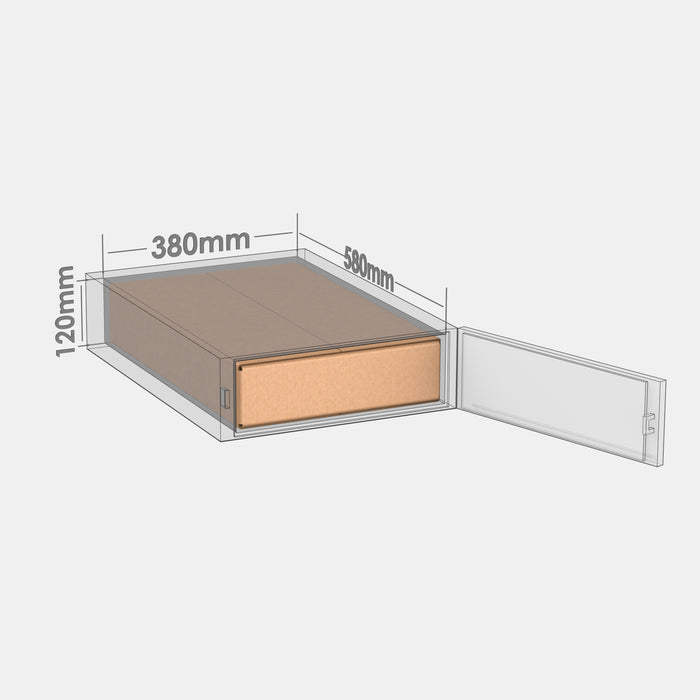 PASTS S 100% parcel locker box 570×370×110 mm – cardboard box placed in S-size parcel locker compartment