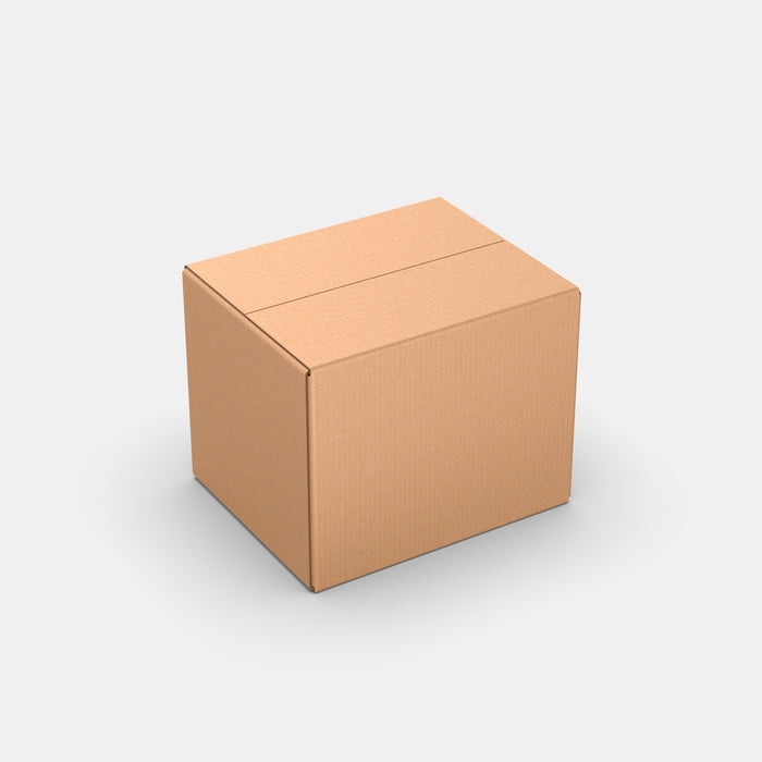 Smart Posti L 100% parcel locker box 410×330×610 mm – closed cardboard box on white background