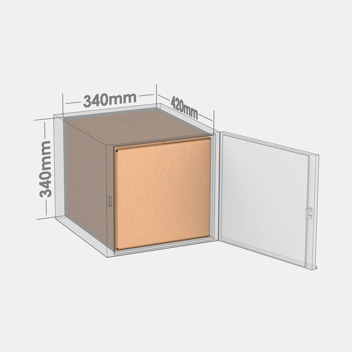 Smart Posti L 100% parcel locker box 410×330×610 mm – cardboard box placed in L-size parcel locker compartment