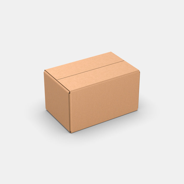 Smart Posti M 50% parcel locker box 210×330×360 mm – closed cardboard box on white background