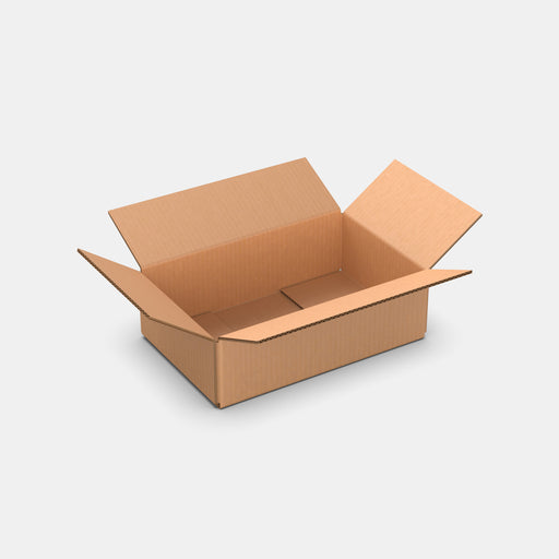 Smart Posti S 50% parcel locker box 210×330×110 mm – open cardboard box on white background