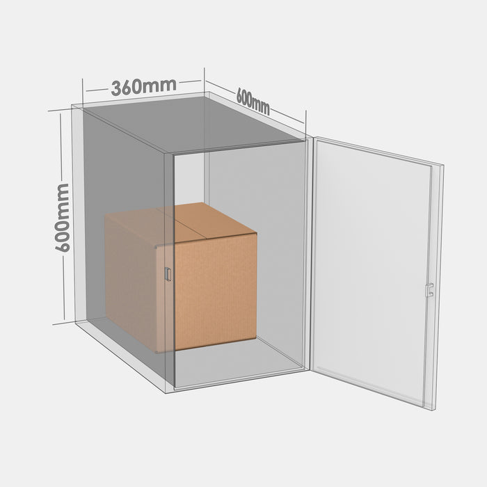 Smart Posti XL 25% parcel locker box 300×350×300 mm – cardboard box placed in one-quarter of an XL-size parcel locker compartment