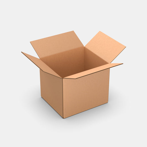 Smart Posti XL 25% parcel locker box 300×350×300 mm – open cardboard box on white background