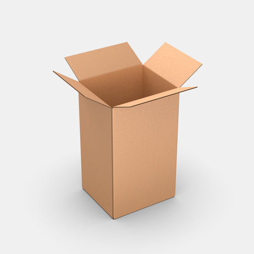 Smart Posti XL 50% parcel locker box 300×350×590 mm – open cardboard box on white background