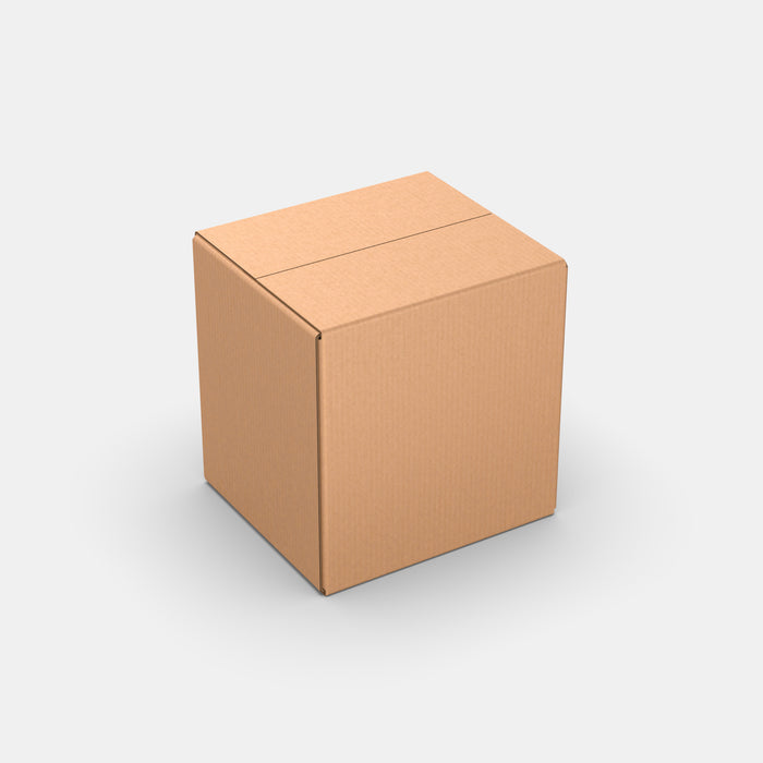Unisend L 50% parcel locker box 300×340×355 mm – closed cardboard box on white background