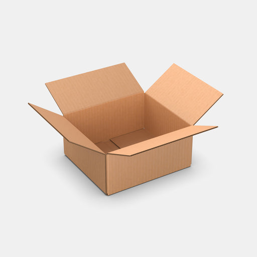 Unisend M 50% parcel locker box 300×340×165 mm – open cardboard box on white background
