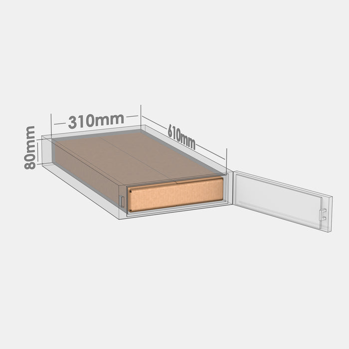 Unisend S 100% parcel locker box 600×300×70 mm – cardboard box placed in S-size parcel locker compartment