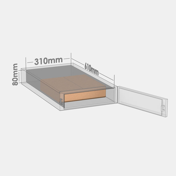 Unisend S 50% parcel locker box 300×300×70 mm – cardboard box placed in S-size parcel locker compartment