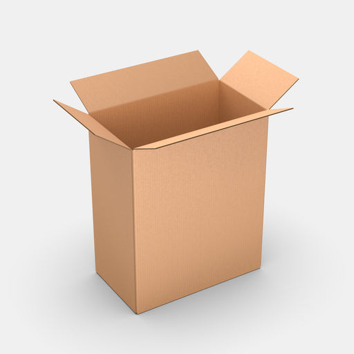 Unisend XL 100% parcel locker box 600×340×735 mm – open cardboard box on white background