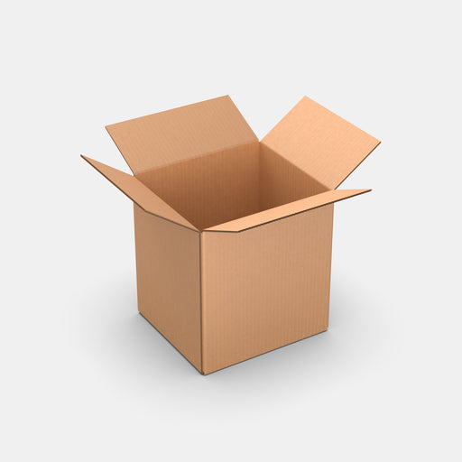 Unisend XL 50% parcel locker box 300×340×370 mm – open cardboard box on white background