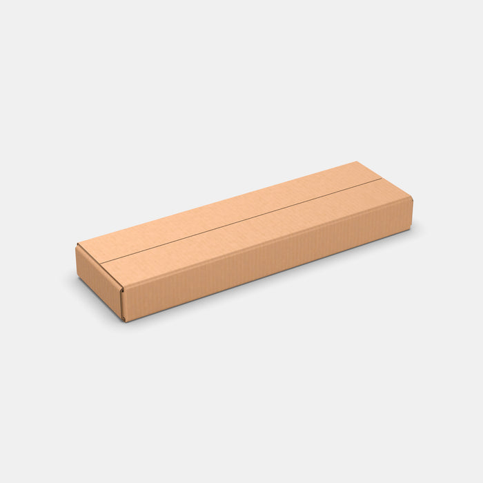 Unisend XS 100% parcel locker box 600×175×70 mm – closed cardboard box on white background