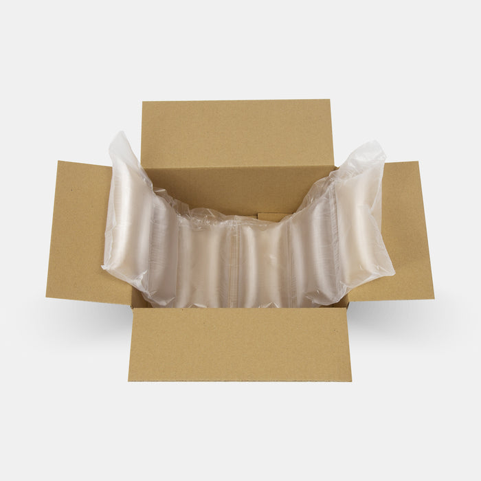 Open box with partially unrolled 200 × 100 mm air pillow film roll