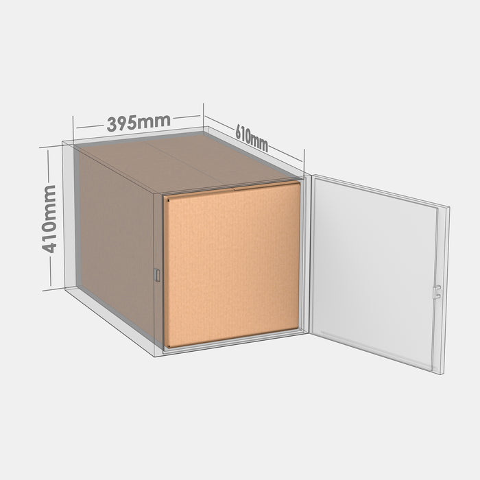 Venipak L parcel locker box 600×380×390 mm – cardboard box placed in L-size parcel locker compartment