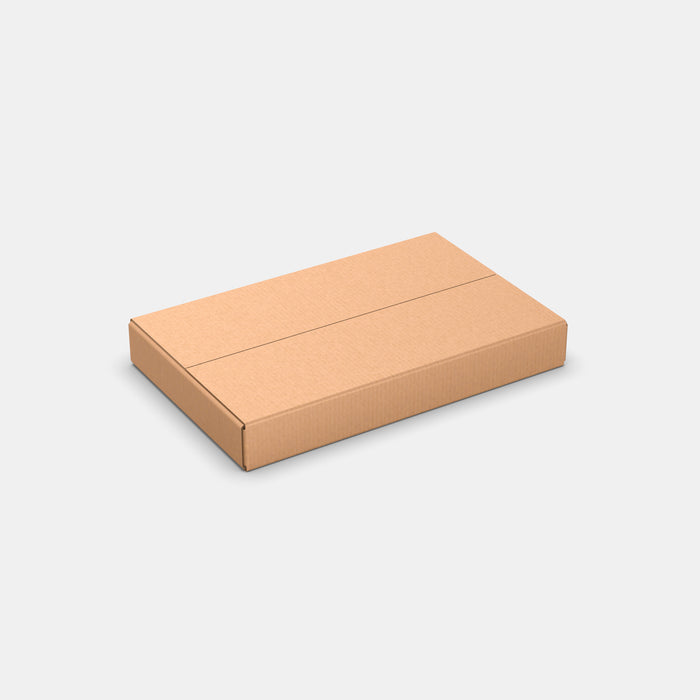 Venipak S parcel locker box 600×380×85 mm – closed cardboard box on white background
