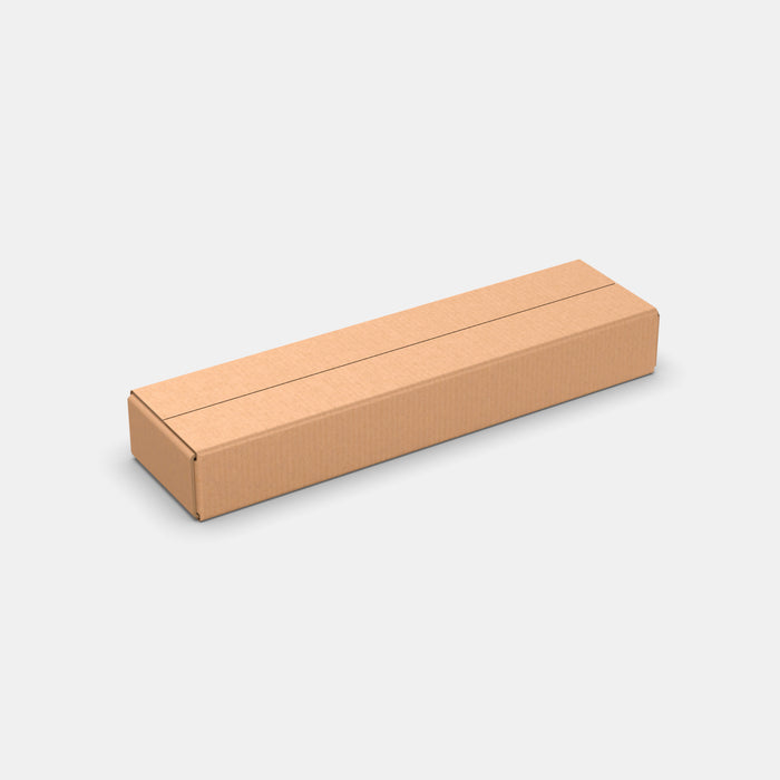 Venipak XS parcel locker box 600×155×85 mm – closed cardboard box on white background