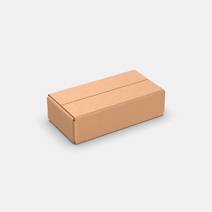 Venipak XS 50% parcel locker box 300×155×85 mm – closed cardboard box on white background